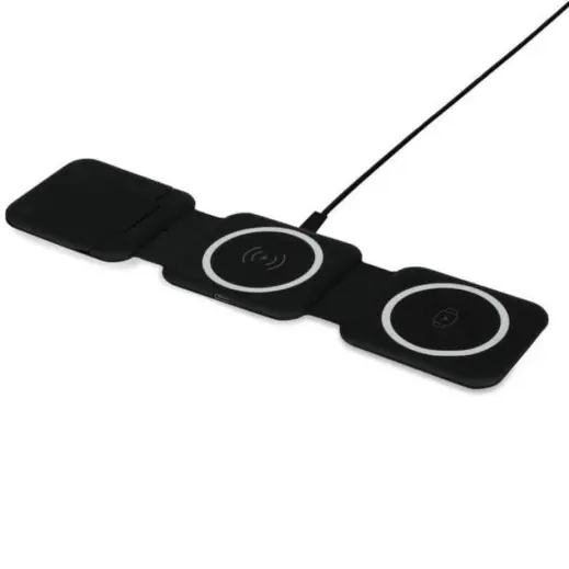Bolero @memorii 2-in-1 Wireless Charger with Multi Cable Set Black Closed